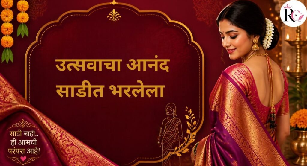 Festive Saree Captions in Marathi