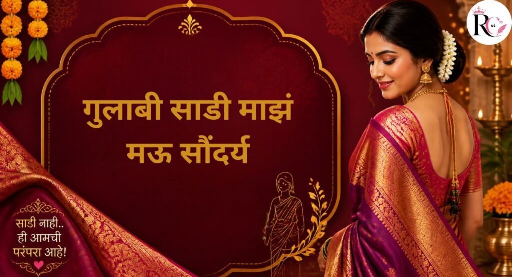 Gulabi Saree Captions in Marathi